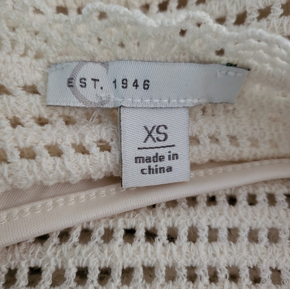 💕Est. 1949 Boho Style Crochet Mini Dress With Bell Sleeves Size XS Hippie - Picture 7 of 7